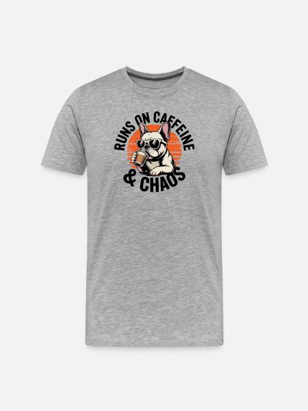 French Bulldog Coffee Vibes - Men's Premium Organic T-Shirt - heather grey