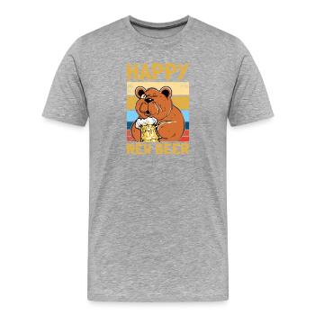 Happy new beer Biertrinker Silvester Bier - Männer Premium Bio T-Shirt - Grau meliert - Vorne - Damien (186cm)