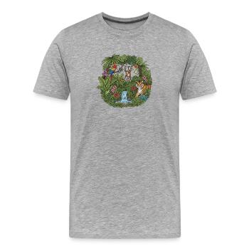 Tropical jungle underestimated animal mix - Men's Premium Organic T-Shirt - heather grey - Front - Damien (186cm)