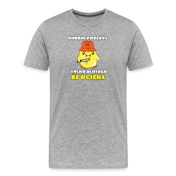 Poulet tueur du matin - T-shirt bio Premium Homme - gris chiné - Devant - Damien (186cm)