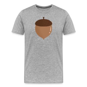 Eichel Illustration - Männer Premium Bio T-Shirt - Grau meliert - Vorne - Damien (186cm)