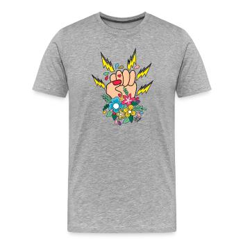 girl power - Men's Premium Organic T-Shirt - heather grey - Front - Damien (186cm)