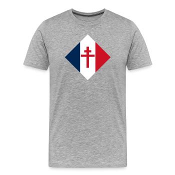 La Résistance - T-shirt bio Premium Homme - gris chiné - Devant - Damien (186cm)