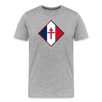 La Résistance - T-shirt bio Premium Homme - gris chiné - Devant - Damien (186cm)