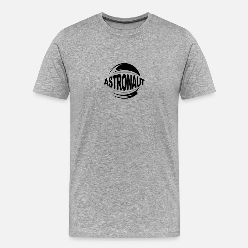 Astronaut - Cool Astonomy Logo - Männer Premium Bio T-Shirt - Grau meliert