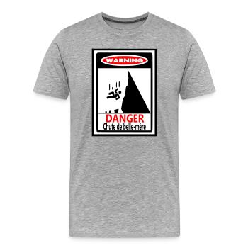 Warning: Mother-in-Law's Fall - Men's Premium Organic T-Shirt - heather grey - Front - Damien (186cm)