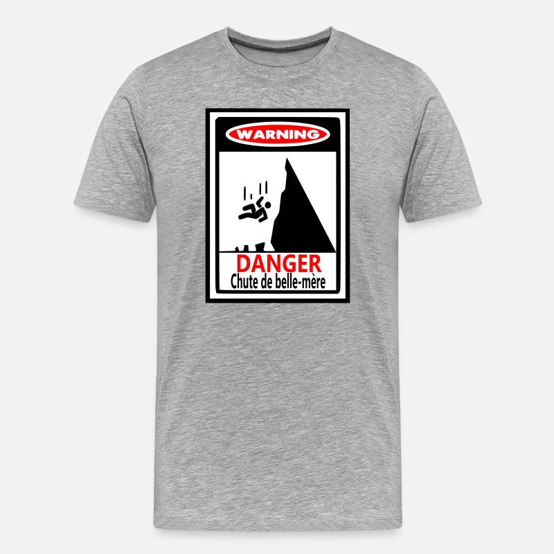 Warnung: Der Sturz der Schwiegermutter - Männer Premium Bio T-Shirt - Grau meliert