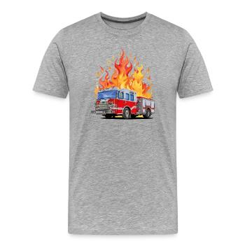 Feuerwehr im Einsatz - Männer Premium Bio T-Shirt - Grau meliert - Vorne - Damien (186cm)