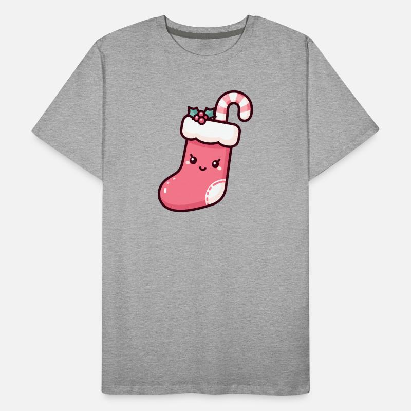 Festliche Weihnachtsstrumpf Illustration Männer Premium Bio T-Shirt