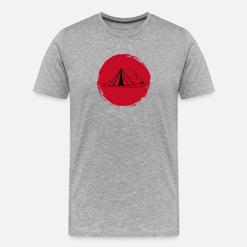 Camping - Männer Premium Bio T-Shirt - Grau meliert
