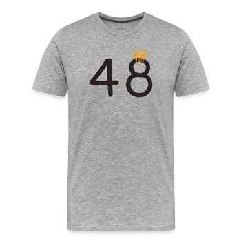 48 - Männer Premium Bio T-Shirt - Grau meliert - Vorne - Damien (186cm)