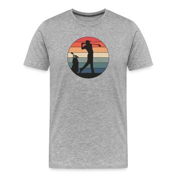 Le golfeur frappe juste ce qu’il faut - T-shirt bio Premium Homme - gris chiné - Devant - Damien (186cm)