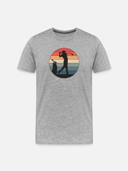 Golfer hits just right - Men's Premium Organic T-Shirt - heather grey