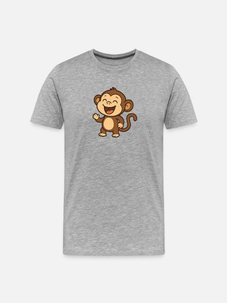 Lachender_Affee - T-shirt bio Premium Homme - gris chiné