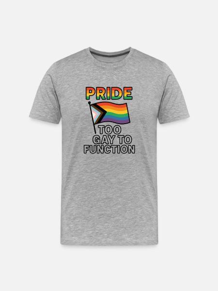 Buntes Pride-Flaggen-Design mit Humor - Männer Premium Bio T-Shirt - Grau meliert