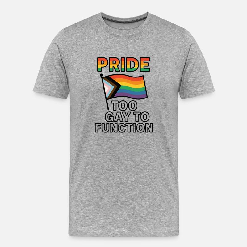 Buntes Pride-Flaggen-Design mit Humor - Männer Premium Bio T-Shirt - Grau meliert