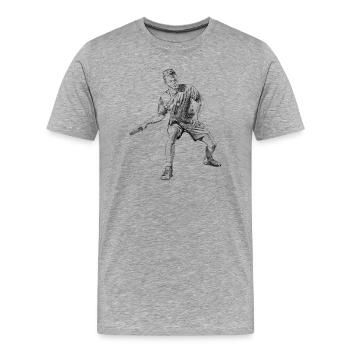 Tischtennis - Männer Premium Bio T-Shirt - Grau meliert - Vorne - Damien (186cm)