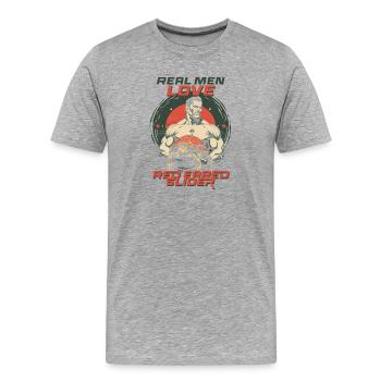 Red-eared Turtle - Men's Premium Organic T-Shirt - heather grey - Front - Damien (186cm)