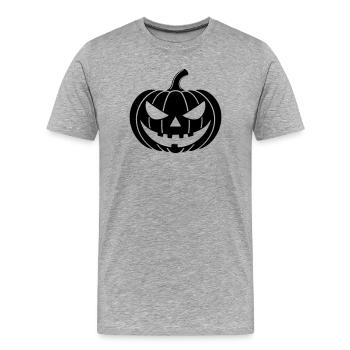 citrouille horreur illustration - T-shirt bio Premium Homme - gris chiné - Devant - Damien (186cm)