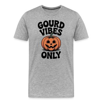 Gourd Vibes uniquement - T-shirt bio Premium Homme - gris chiné - Devant - Damien (186cm)