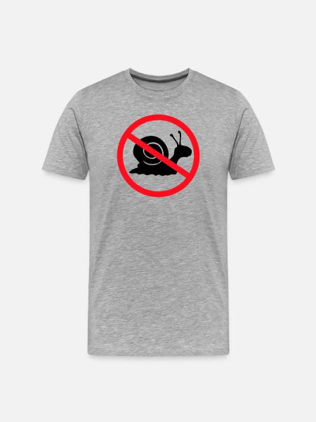 Panneau d'interdiction d'escargots sans préavis - T-shirt bio Premium Homme - gris chiné