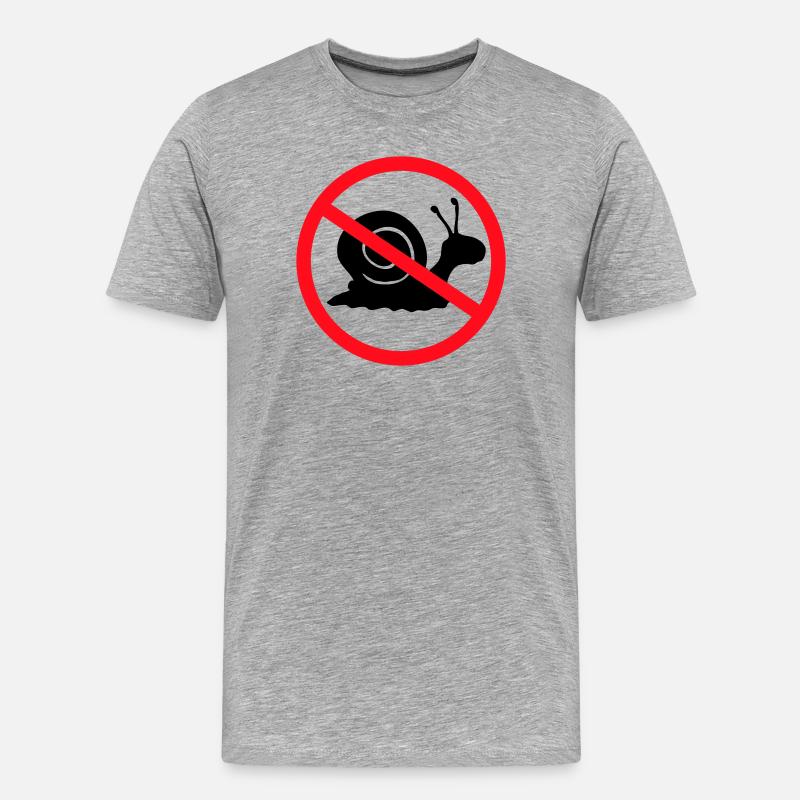 Panneau d'interdiction d'escargots sans préavis - T-shirt bio Premium Homme - gris chiné