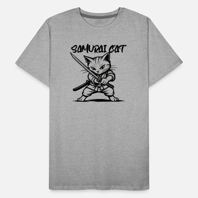 Chat samouraï T-shirt bio Premium Homme