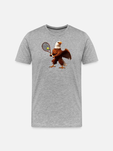 Adler Tennis - Männer Premium Bio T-Shirt - Grau meliert