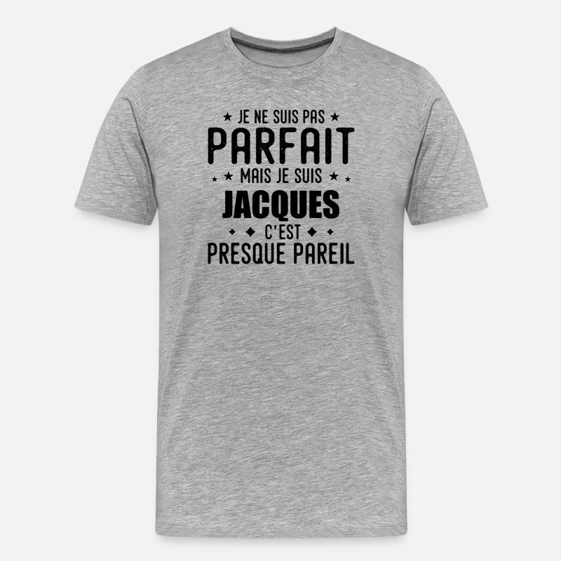 Jacques: authentisch, unvollkommen, oberflächlich, perfekt - Männer Premium Bio T-Shirt - Grau meliert