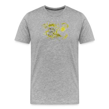 Abstrakt - Männer Premium Bio T-Shirt - Grau meliert - Vorne - Damien (186cm)