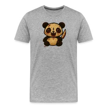 Bloody Darling Halloween Panda - Men's Premium Organic T-Shirt - heather grey - Front - Damien (186cm)