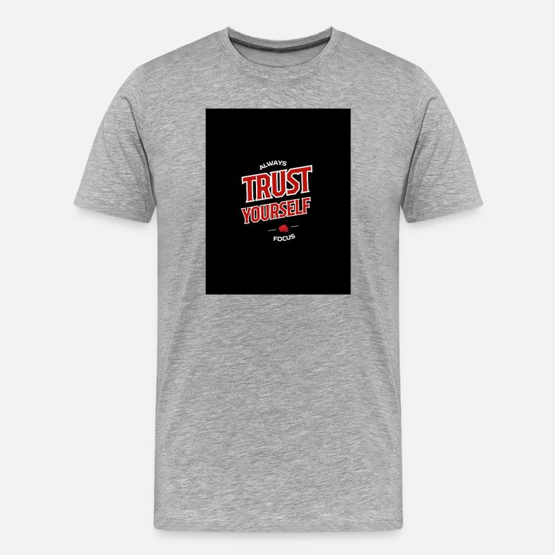 Ermutigung Selbstvertrauen - Männer Premium Bio T-Shirt - Grau meliert