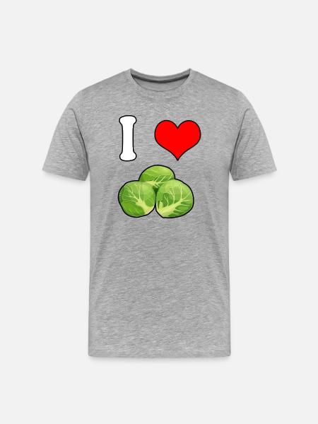 I love Brussels sprouts - Men's Premium Organic T-Shirt - heather grey