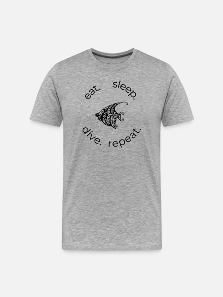 Eat Sleep Dive Repeat – Tribal Fish - Men's Premium Organic T-Shirt - heather grey