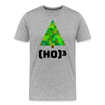Illustration d’arbre de Noël pixélisée - T-shirt bio Premium Homme - gris chiné - Devant - Damien (186cm)