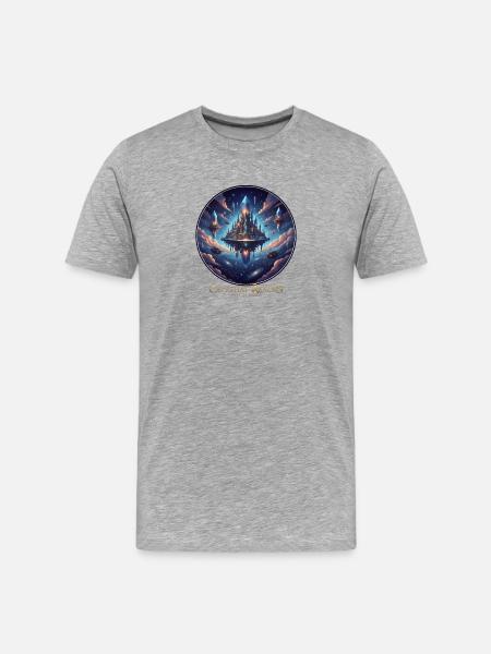 Heavenly castle in space - Men's Premium Organic T-Shirt - heather grey
