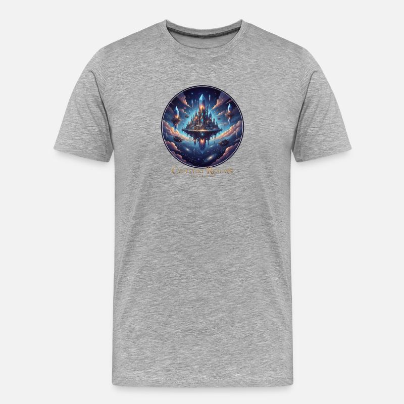 Himmlisches Schloss im Weltall - Männer Premium Bio T-Shirt - Grau meliert
