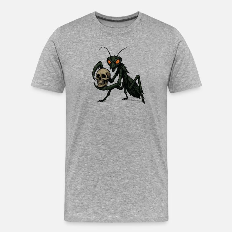 Gottesanbeterin - Männer Premium Bio T-Shirt - Grau meliert