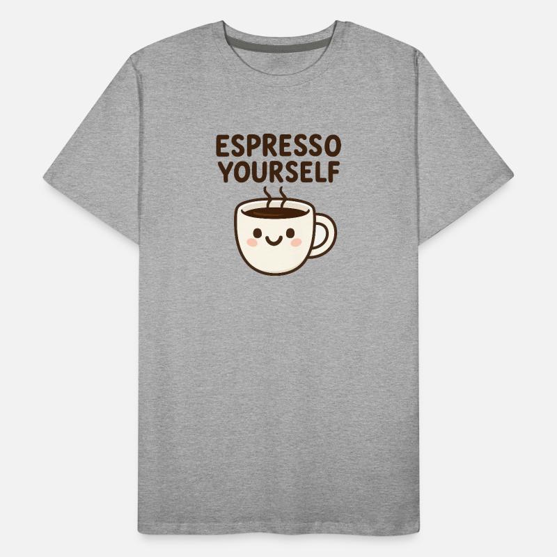 Cute Kawaii Coffee Mug Design Men's Premium Organic T-Shirt