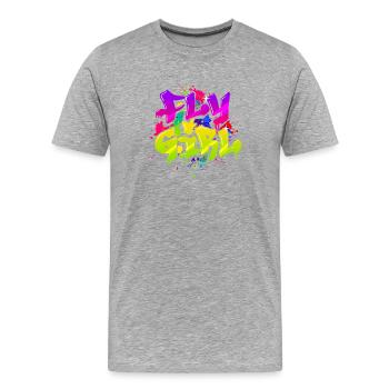 Fly Girl Old School Hip Hop Tribute 80er 90er Jahre Stil - Männer Premium Bio T-Shirt - Grau meliert - Vorne - Damien (186cm)
