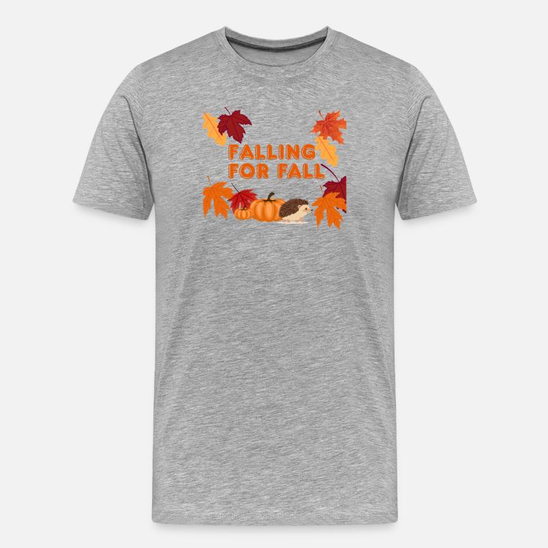 Falling Fall - Männer Premium Bio T-Shirt - Grau meliert