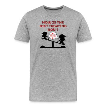 Funny Diet Weight Loss - Men's Premium Organic T-Shirt - heather grey - Front - Damien (186cm)
