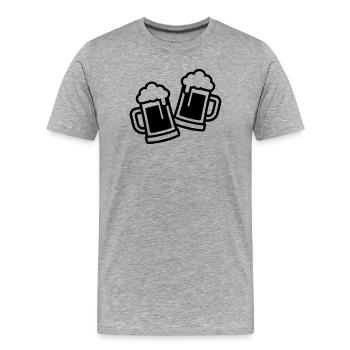 Beer Mug Beer Beer Glass - Men's Premium Organic T-Shirt - heather grey - Front - Damien (186cm)
