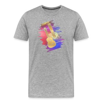 Lennas en tant que guitare - T-shirt bio Premium Homme - gris chiné - Devant - Damien (186cm)