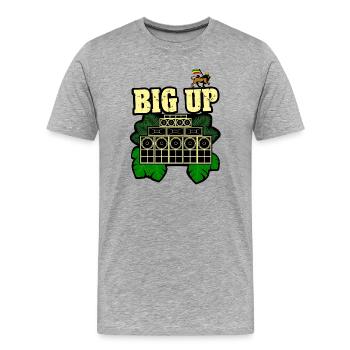 Reggae Big Up Soundsystem - T-shirt bio Premium Homme - gris chiné - Devant - Damien (186cm)