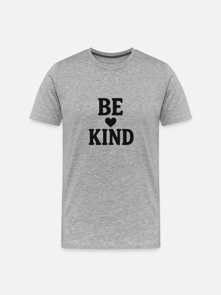 Be Kind Handlettering Heart | Positive Message - Men's Premium Organic T-Shirt - heather grey