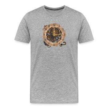 Steampunk watches - Men's Premium Organic T-Shirt - heather grey - Front - Damien (186cm)