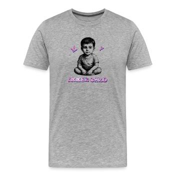 Cuddly toy children's design with UV varnish effect - Men's Premium Organic T-Shirt - heather grey - Front - Damien (186cm)