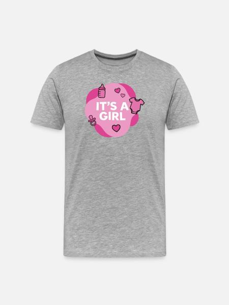 It's a Girl Baby baby shower - Men's Premium Organic T-Shirt - heather grey