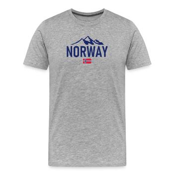 Norvège - Norvège - Norvège - Drapeau - Scandinavie - T-shirt bio Premium Homme - gris chiné - Devant - Damien (186cm)